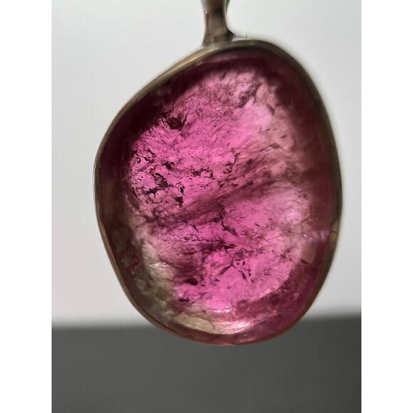 NEW Pink/Bi color tourmaline sterling silver pendant 1.55 grams - Picture 1 of 9